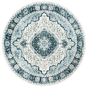Tapis rond Isabella de Safavieh, 6 pi 7 po x 6 pi 7 po, crème/bleu léger