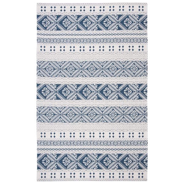 Tapis rectangulaire Augustine de Safavieh, 7 pi 7 po x 10 pi, bleu marine/crème