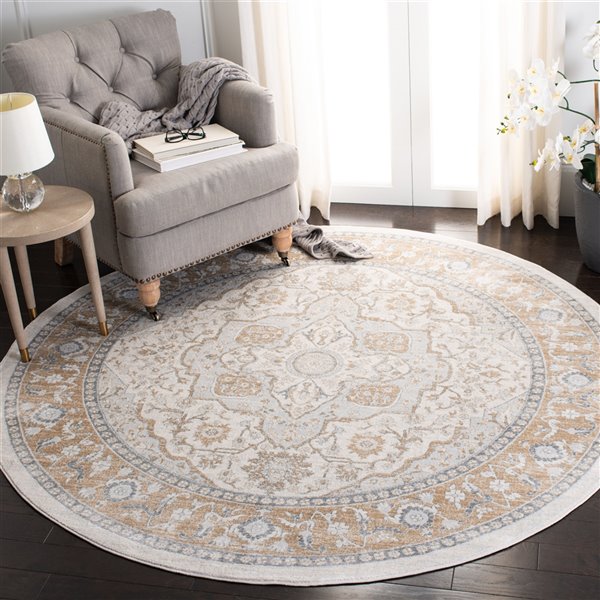 Tapis rond Isabella de Safavieh, 6 pi 7 po x 6 pi 7 po, crème/beige