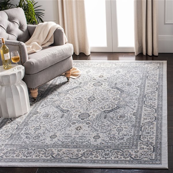 Tapis rectangulaire Isabella de Safavieh, 3 pi x 5 pi, gris/crème