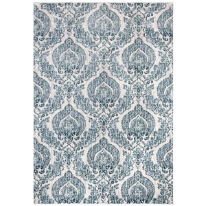 Tapis rectangulaire Isabella de Safavieh, 5 pi 3 po x 7 pi 7 po, bleu marine/ivoire