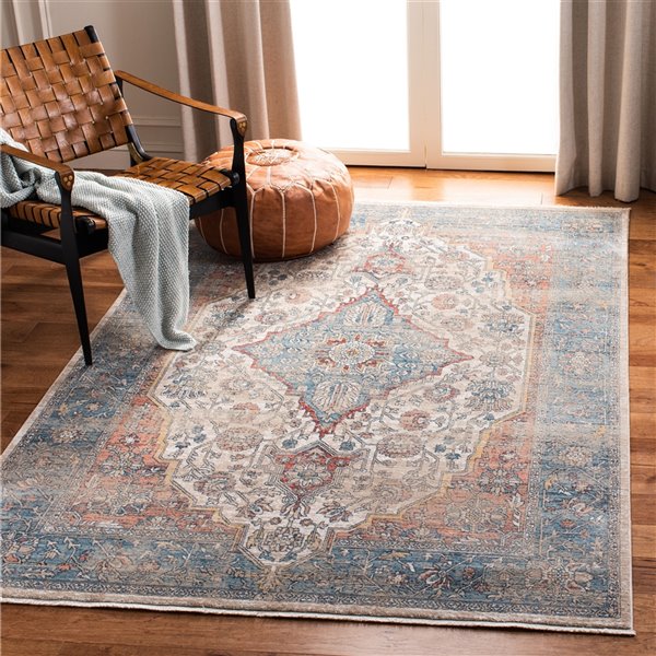 Safavieh Victoria Area Rug - 5-ft x 8-ft - Rectangular - Navy/Ivory