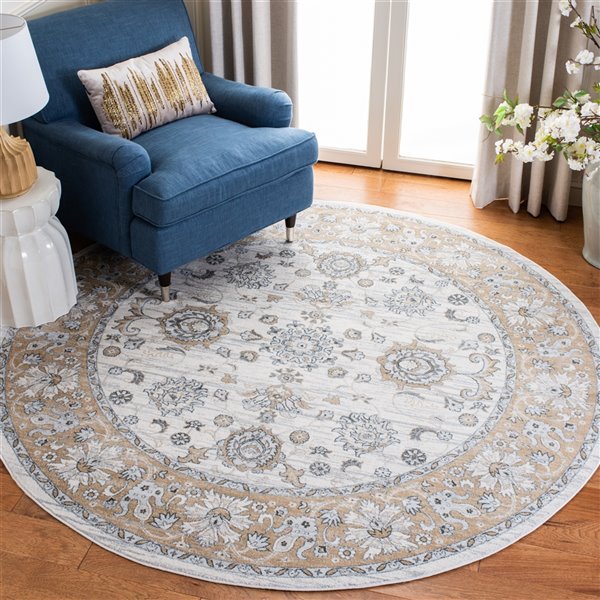 Tapis rond Isabella de Safavieh, 6 pi 7 po x 6 pi 7 po, crème/beige