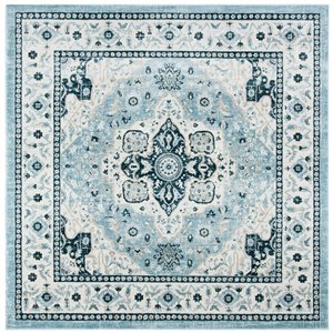 Tapis carré Isabella de Safavieh, 6 pi 7 po x 6 pi 7 po, bleu clair/crème