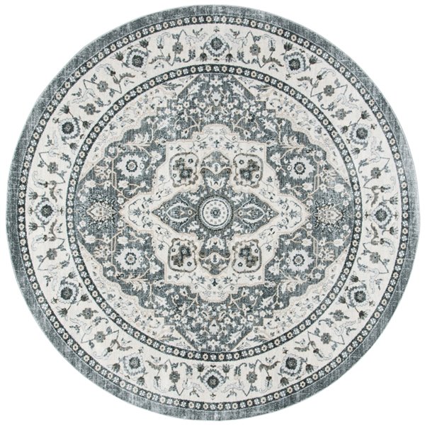 Safavieh Isabella Area Rug - 6-ft 7-in x 6-ft 7-in - Round - Gray/Cream