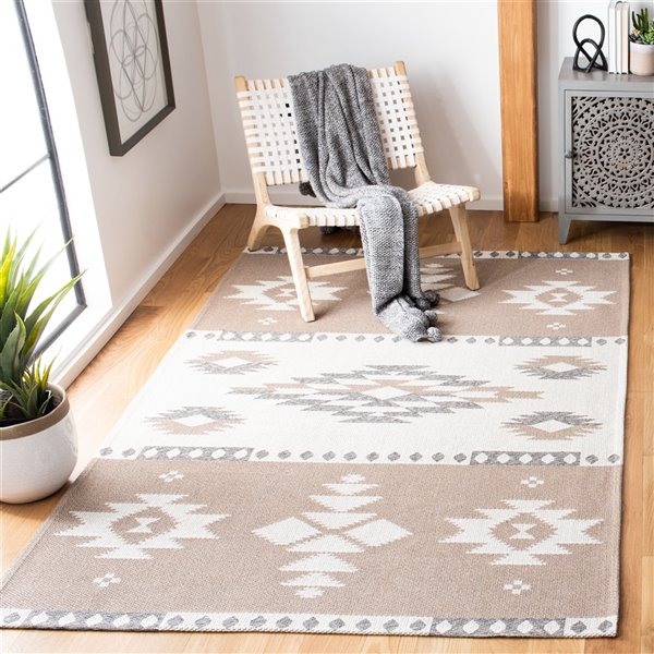 Tapis rectangulaire Augustine de Safavieh, 4 pi x 6 pi, taupe/crème