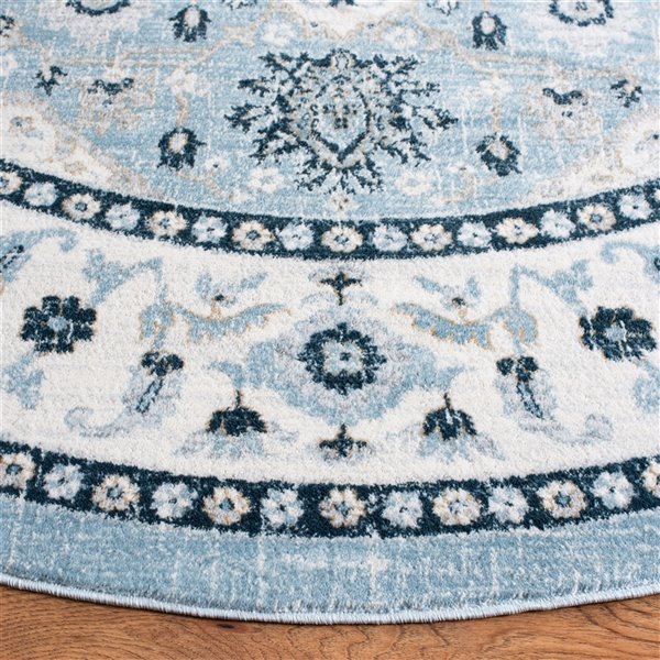 Tapis rond Isabella de Safavieh, 6 pi 7 po x 6 pi 7 po, bleu clair/crème