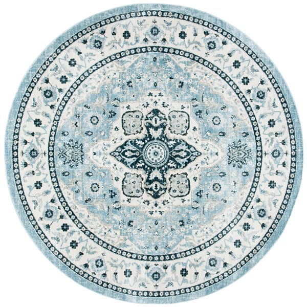 Tapis rond Isabella de Safavieh, 6 pi 7 po x 6 pi 7 po, bleu clair/crème