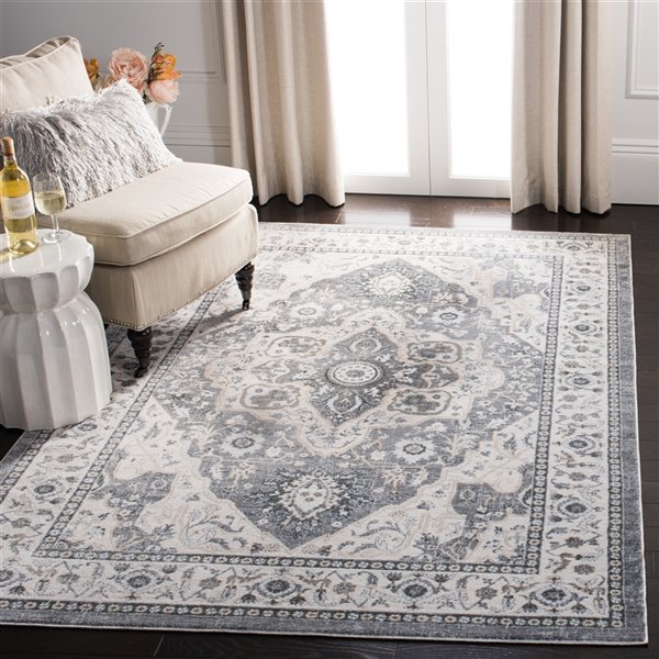 Safavieh Isabella Area Rug - 8-ft x 10-ft - Rectangular - Gray/Cream