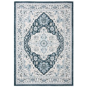Tapis rectangulaire Isabella de Safavieh, 8 pi x 10 pi, crème/bleu marine