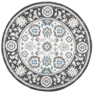 Tapis rond Liberty de Safavieh, 6 pi 7 po x 6 pi 7 po, gris foncé/ivoire