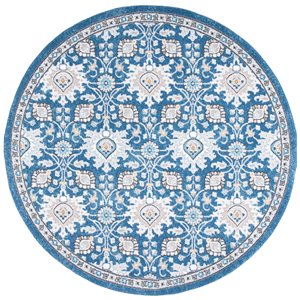 Tapis rond Liberty de Safavieh, 6 pi 7 po x 6 pi 7 po, bleu foncé/ivoire