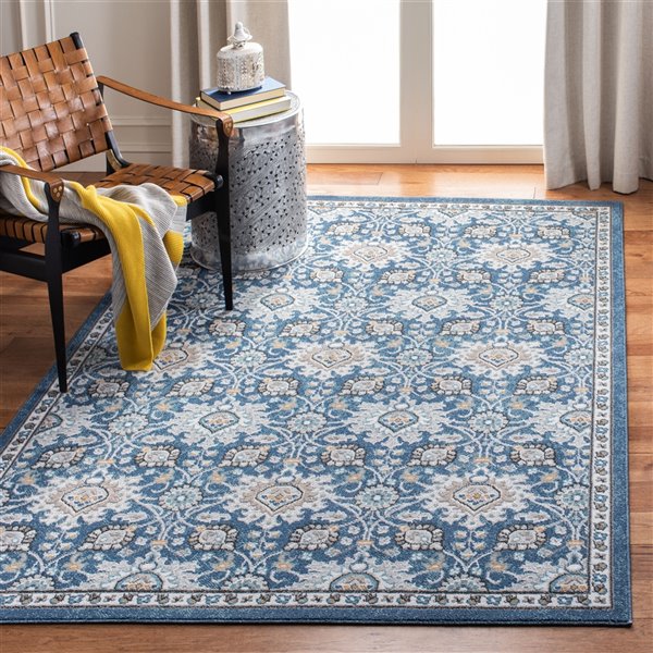 Safavieh Liberty Area Rug - 5-ft 3-in x 7-ft 7-in - Rectangular - Dark Blue/Ivory