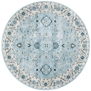 Tapis rond Isabella de Safavieh, 6 pi 7 po x 6 pi 7 po, bleu léger/crème