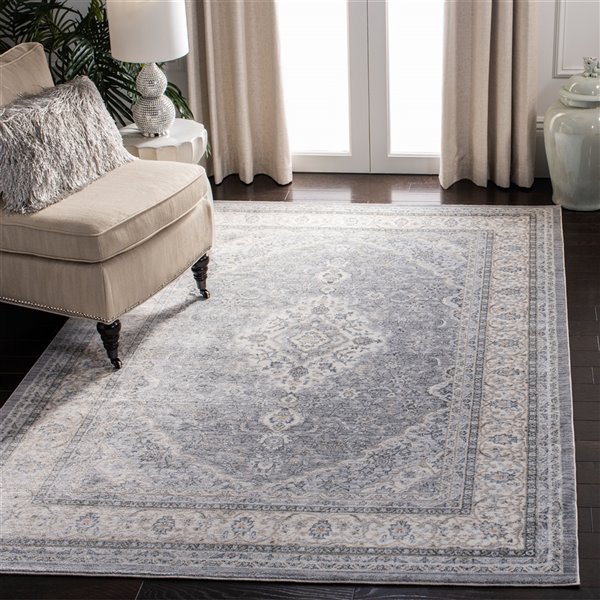 Safavieh Isabella Area Rug - 3-ft x 5-ft - Rectangular - Gray/Cream