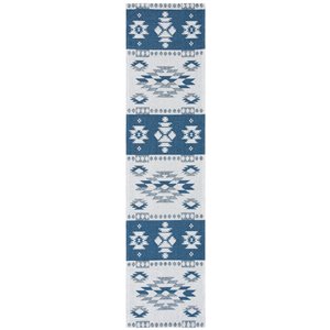 Tapis rectangulaire Augustine de Safavieh, 2 pi x 8 pi, bleu marine/crème