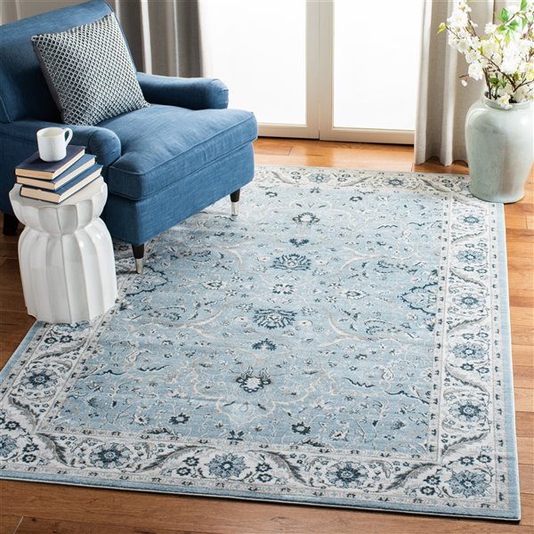 Tapis rectangulaire Isabella de Safavieh, 8 pi x 10 pi, bleu léger/crème