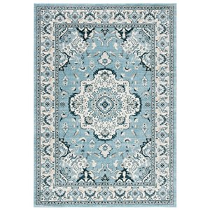 Tapis rectangulaire Isabella de Safavieh, 4 pi x 6 pi, bleu clair/crème