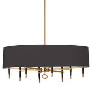 Dainolite Langford Pendant Light - 8-Light - 45-in x 17-in - Vintage Bronze/Black