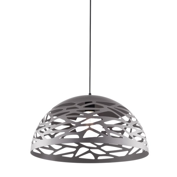 Dainolite Coral Pendant Light - 1-Light - 16-in x 8.75-in - Silver