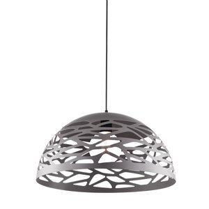 Dainolite Coral Pendant Light - 1-Light - 16-in x 8.75-in - Silver