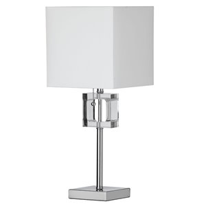 Dainolite Crystal Table Lamp - 1-Light - 20.5-in - Polished Chrome