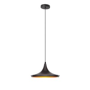 Dainolite Helsinki Pendant Light - 1-Light - 14-in x 7-in - Matte Black