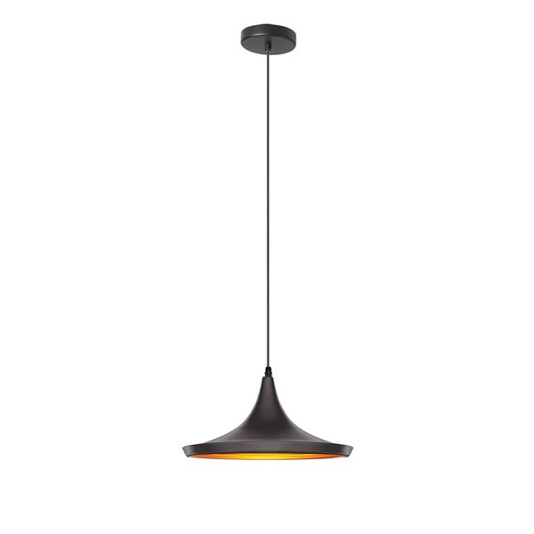 Luminaire suspendu Helsinki de Dainolite, 1 lumière, 14 po x 7 po, noir mat