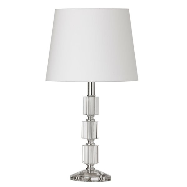 Dainolite Crystal Table Lamp - 1-Light - 16.75-in - Polished Chrome