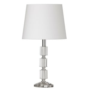 Dainolite Crystal Table Lamp - 1-Light - 16.75-in - Polished Chrome