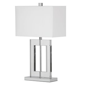 Lampe de table Crystal de Dainolite, 1 lumière, 25,5 po, blanc