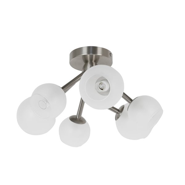 Dainolite Tanglewood Semi-Flush Mount Light - 6-Light - Chrome with Frosted Glass