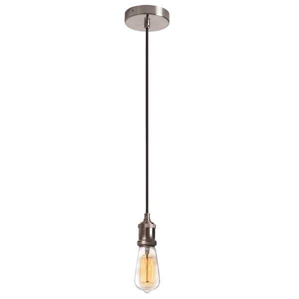 Dainolite Vintage Pendant Light - 1-Light - 2-in - Satin Chrome