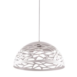 Dainolite Coral Pendant Light - 1-Light - 16-in x 8.75-in - Matte White