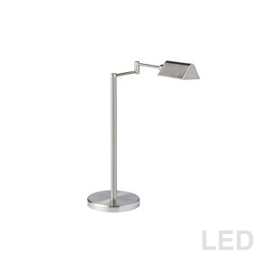 Lampe de table de Dainolite, 1 lumière, 15,25 po, nickel satiné