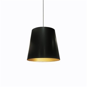 Dainolite Oversized Drum Pendant Light - 1-Light - 20-in x 16-in - Black