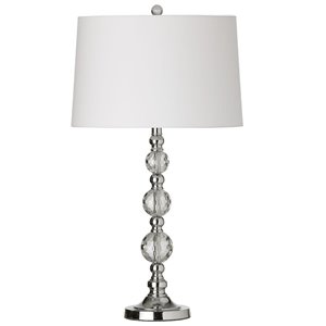 Lampe de table Crystal de Dainolite, 1 lumière, 29,25 po, blanc