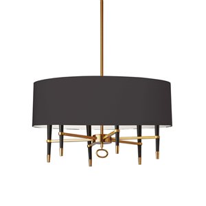 Dainolite Langford Pendant Light - 6-Light - 32-in x 17-in - Vintage Bronze/Black