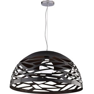 Luminaire suspendu Coral de Dainolite, 1 lumière, 20 po x 10.75 po, noir mat