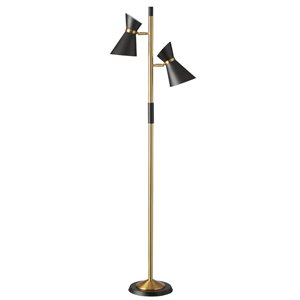 Lampe sur pied de Dainolite, 2 lumières, 62.5 po, bronze vintage