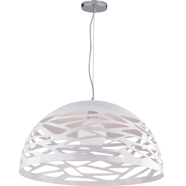 Dainolite Coral Pendant Light - 1-Light - 20-in x 10.75-in - Matte White