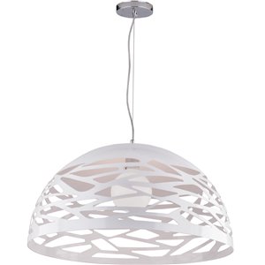 Dainolite Coral Pendant Light - 1-Light - 20-in x 10.75-in - Matte White