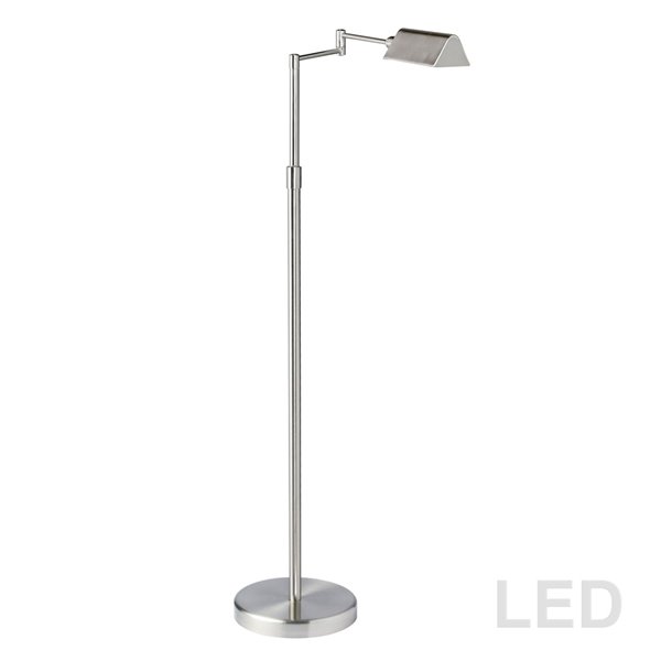 Dainolite  Floor Lamp - 1-Light - 50.25-in - Satin Nickel