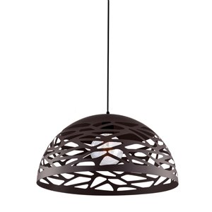 Dainolite Coral Pendant Light - 1-Light - 16-in x 8.75-in - Matte Black