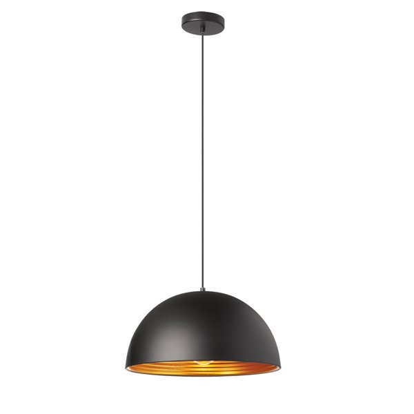 Dainolite Helsinki Pendant Light - 1-Light - 16-in x 8-in - Matte Black