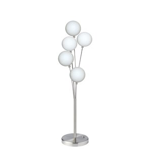 Lampe de table de Dainolite, 5 lumières, 29,5 po, chrome satiné
