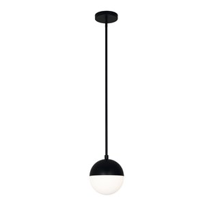 Dainolite Dayana Pendant Light - 1-Light - 7-in x 8-in - Matte Black