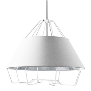 Dainolite Rockwell Pendant Light - 4-Light - 24-in x 20-in - White/Silver
