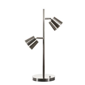 Lampe de table Modern de Dainolite, 2 lumières, 20,5 po, chrome satiné