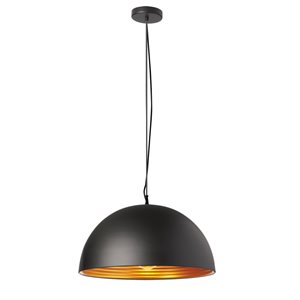 Dainolite Helsinki Pendant Light - 1-Light - 20-in x 10-in - Matte Black